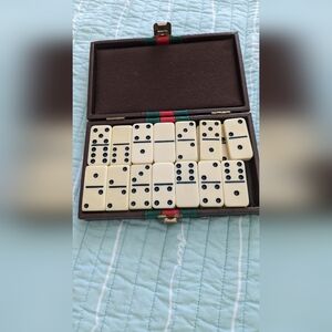 Vintage Dominos game in Leather Case